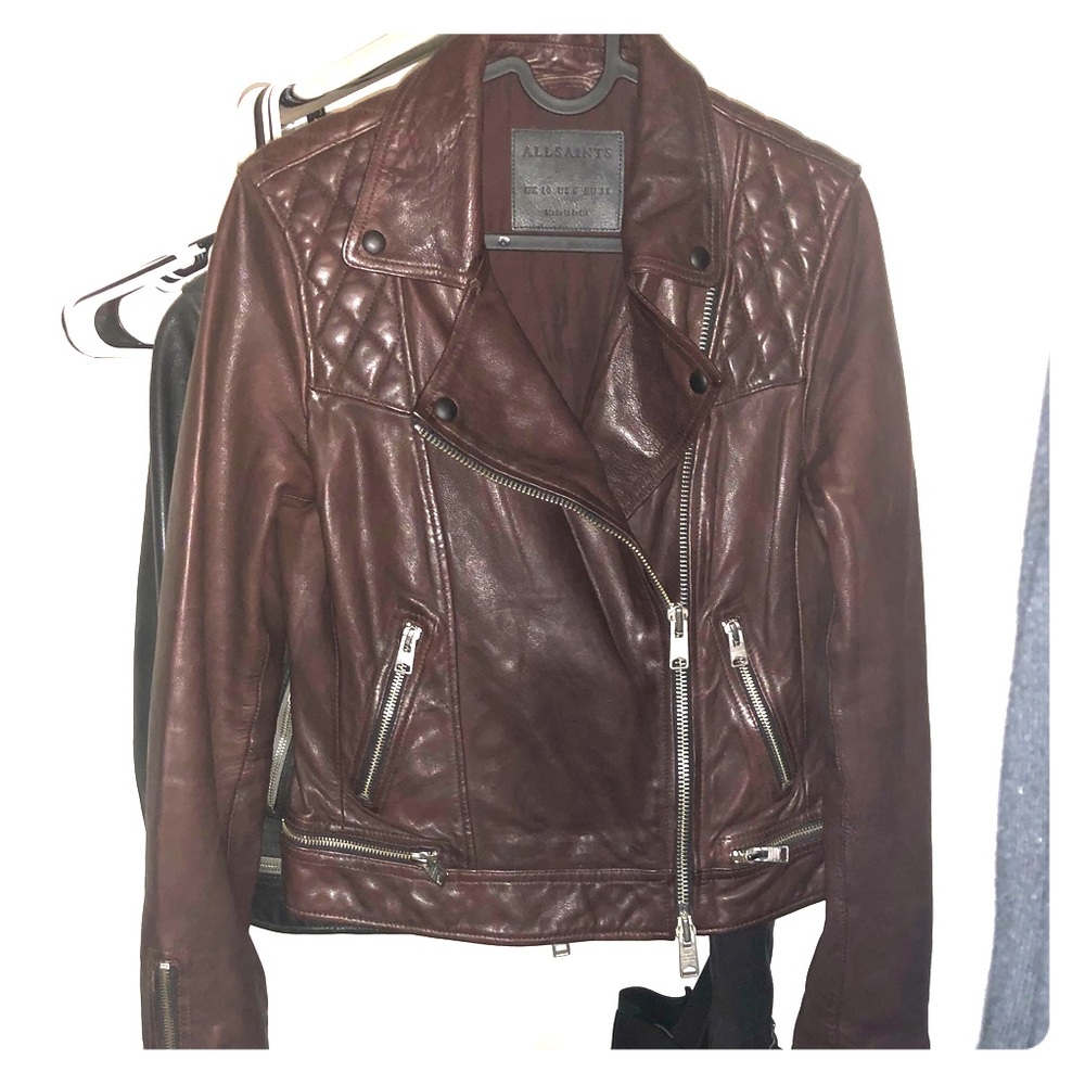 NWOT All Saints Conroy Leather Jacket - US 6/UK 10